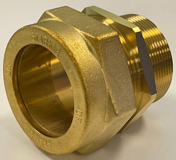 STARKIE #11 x 50mm copper to iron male straight coupling - Lead free
