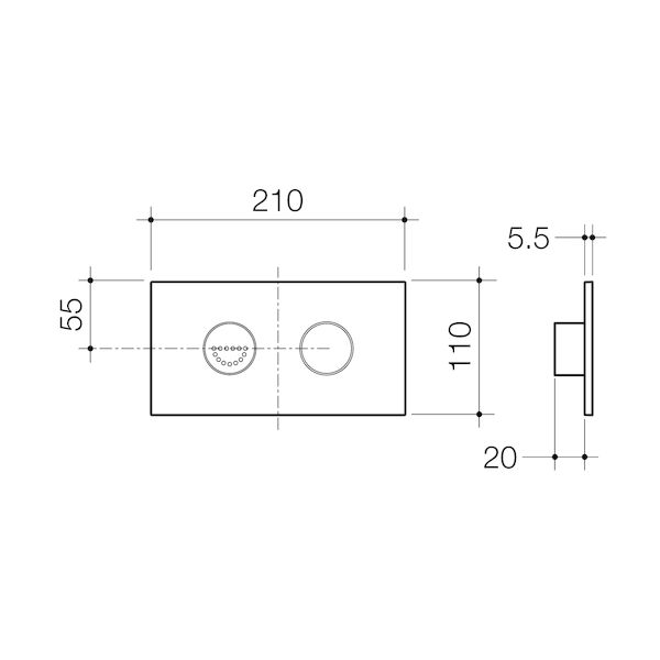 Invisi Series II® Round Dual Flush Plate & Raised Care Buttons