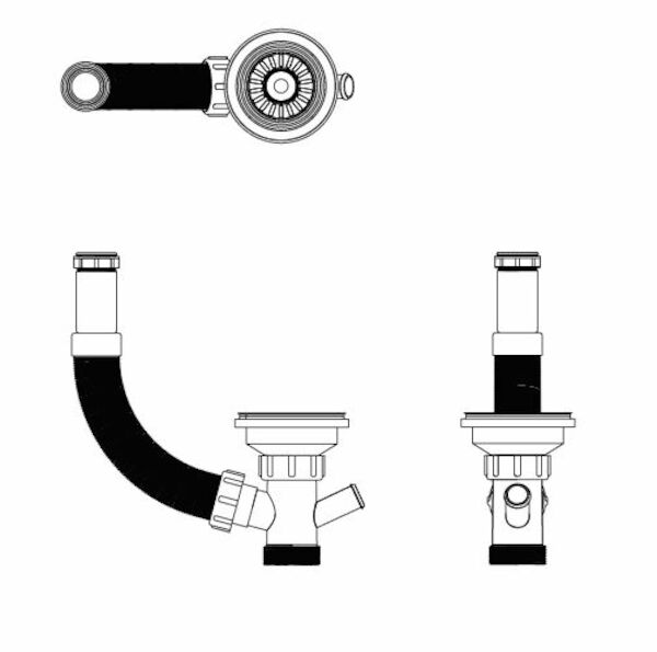 50MM FLEXIBLE BYPASS KIT EASY GRIP BLACK PLUG-CAROMA