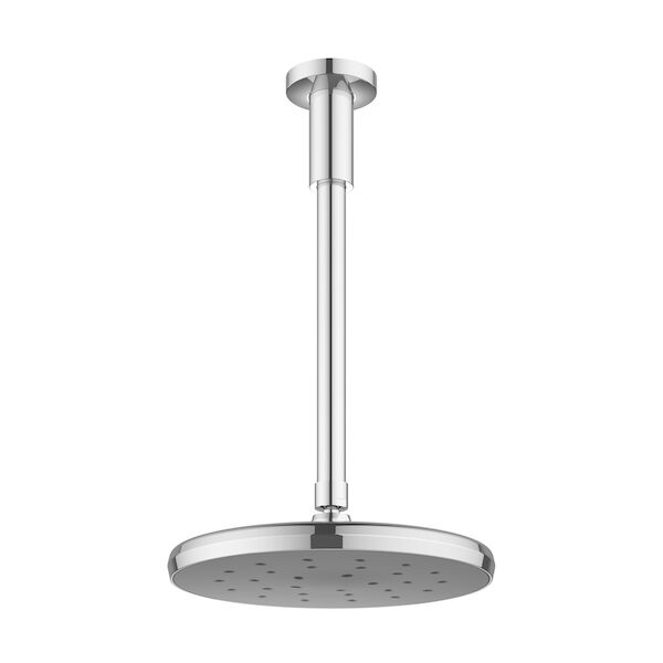 Satinjet MK2 Round Overhead Shower on Ceiling Arm - Chrome & Graphite